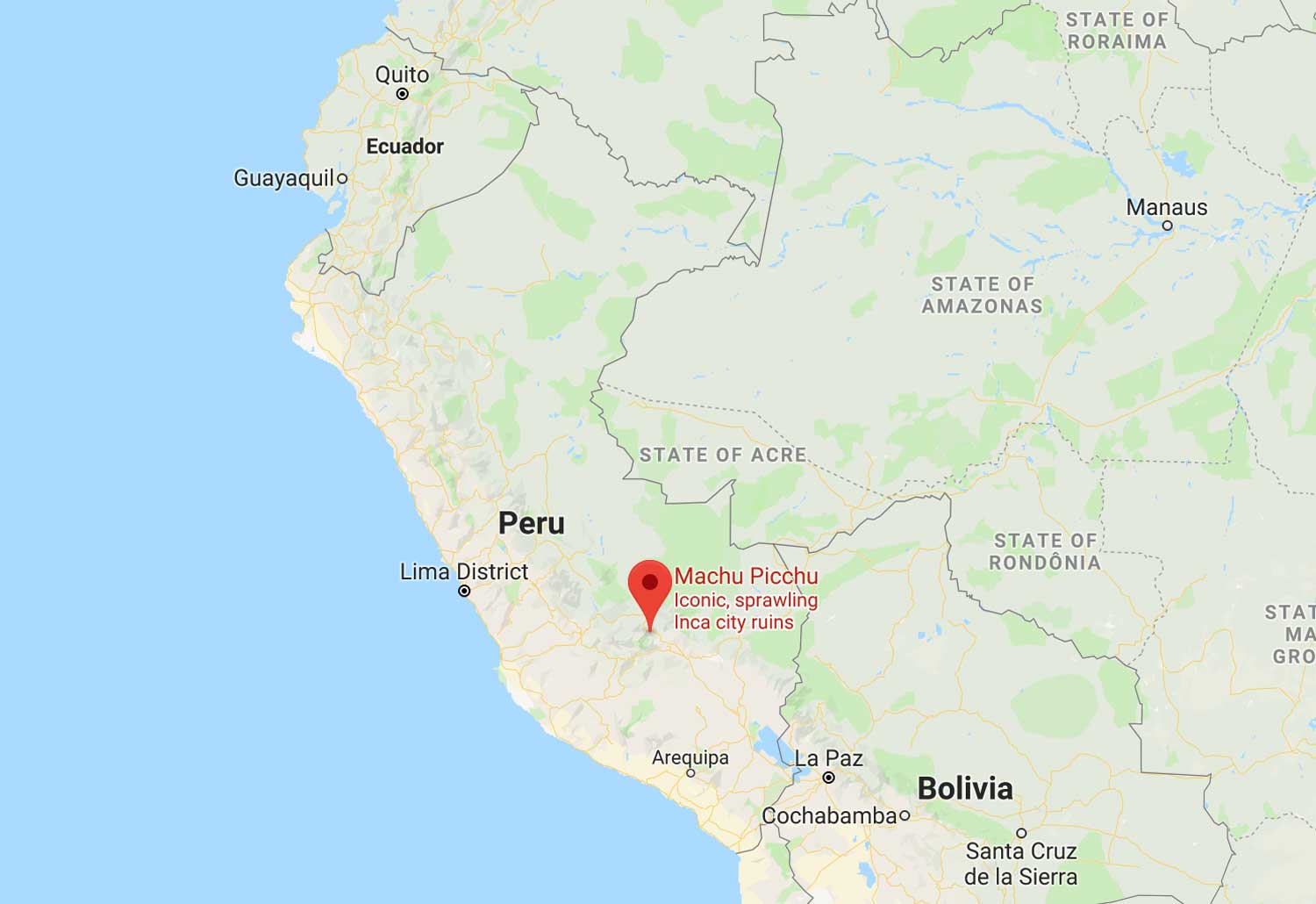 Machu Picchu Map and Peru