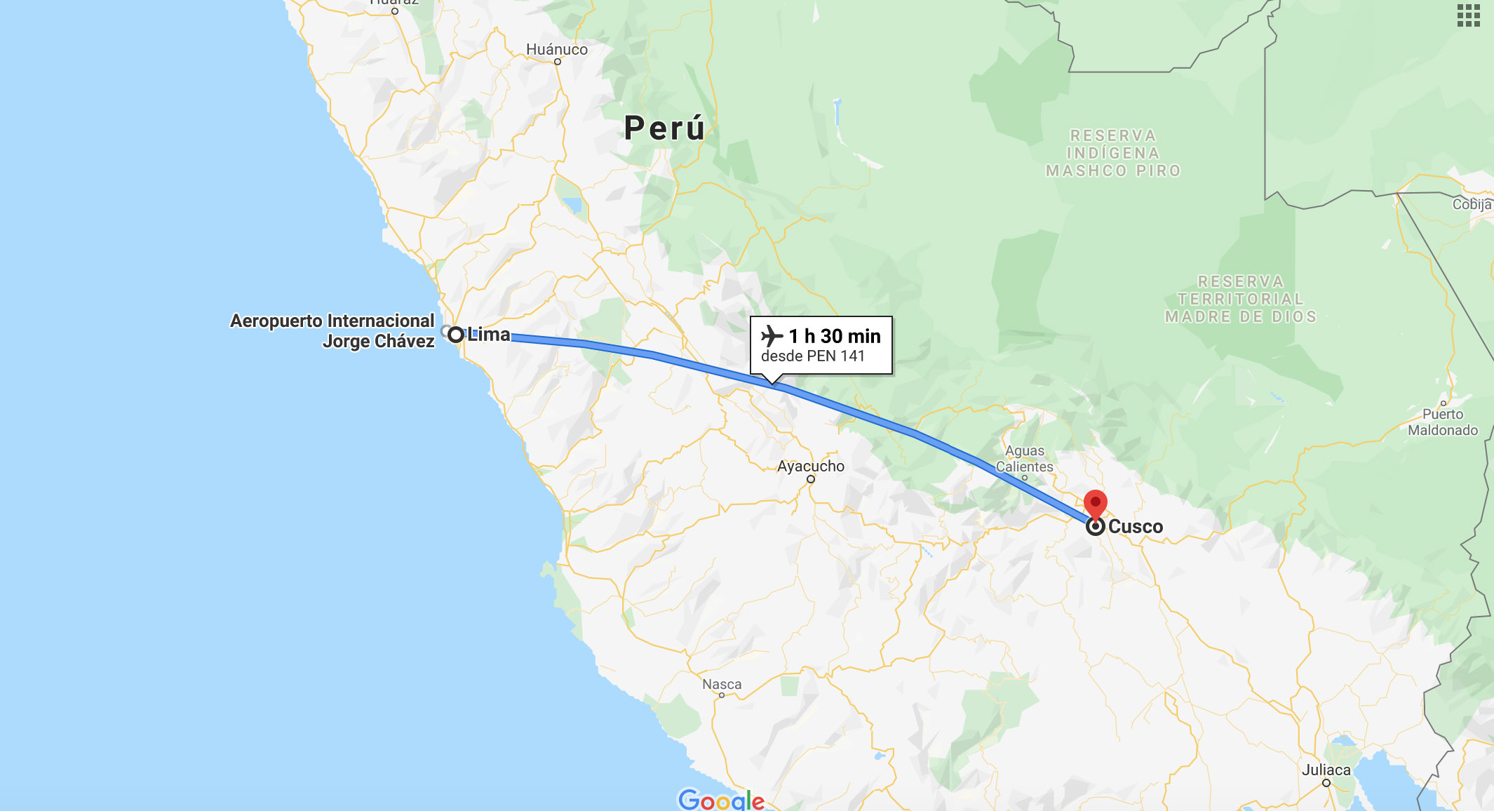 Rainbow Mountain Peru Map