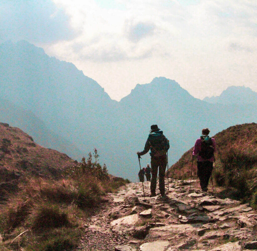 Inca Trail hike at the top of the mountains