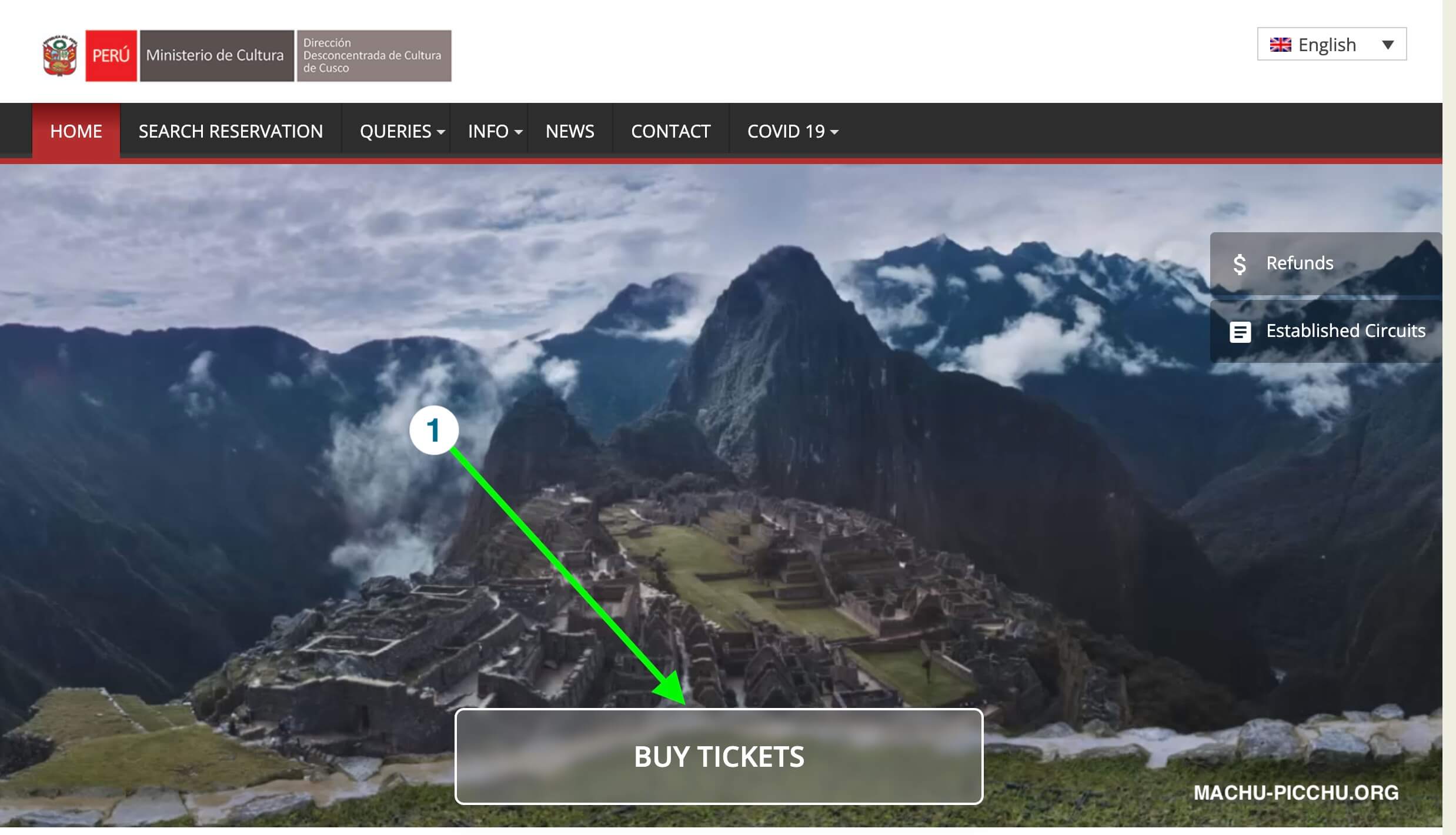 How to Buy Machu Picchu Tickets - Step 1
