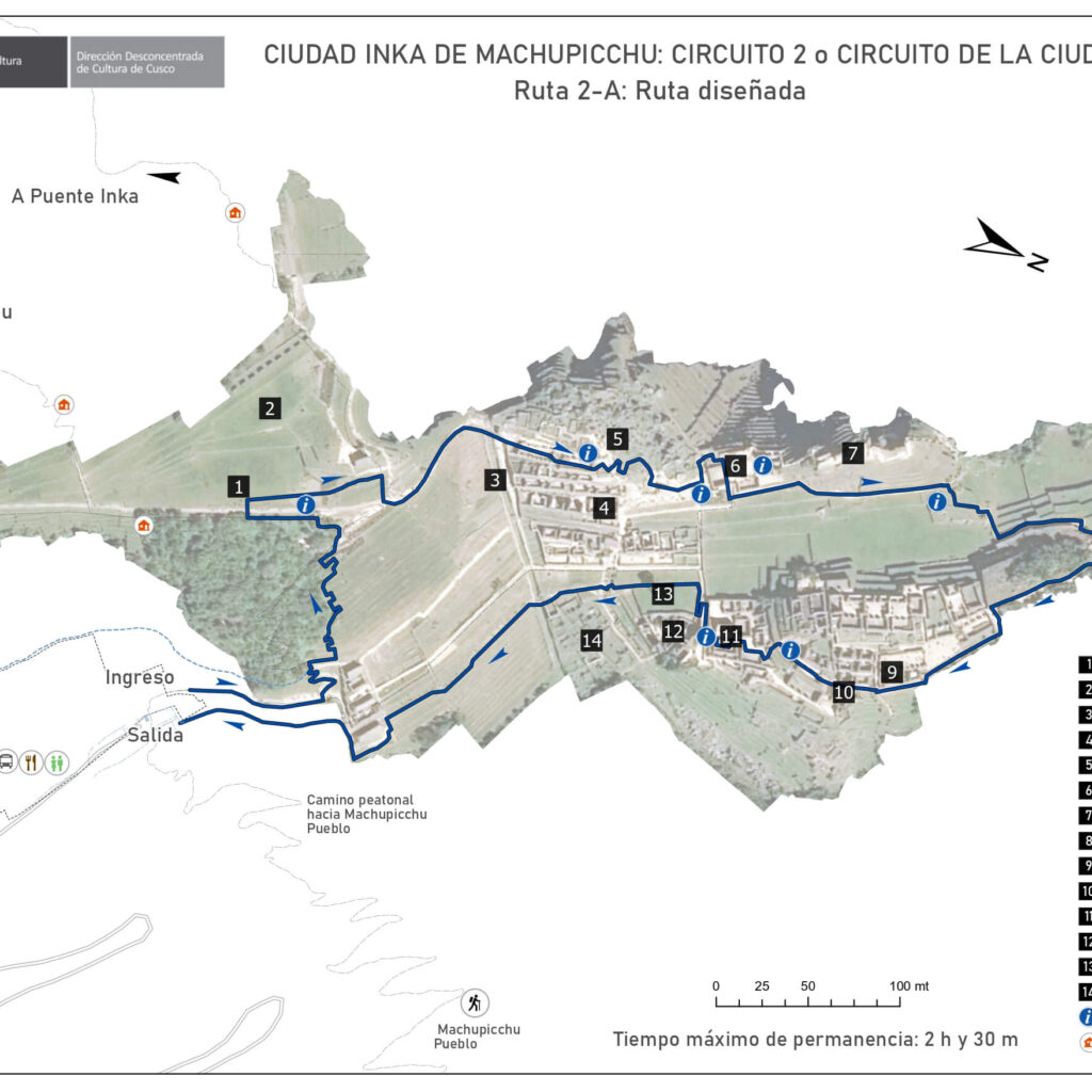 Circuit 2-A - Machu Picchu Classic Route Map